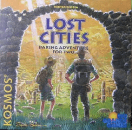 Lost Cities (2 players; 15 minutes; ages 8+)