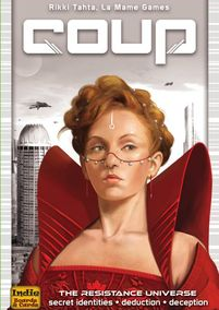 Coup (2-6 players; 15 minutes; ages 9+)