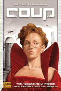 Coup (2-6 players; 15 minutes; ages 9+)