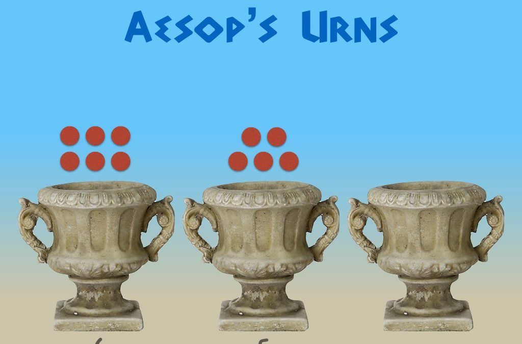 Aesop’s Urns (counting, division by 2, algebra, algorithm)